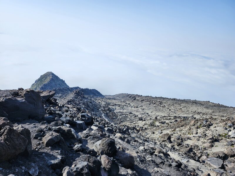 View of Monitor Peak on the descent... seemingly the descent to the edge of the universe (or maybe just the boulder field).