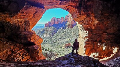 The window view from Keyhole Cave.