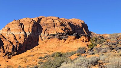 View of Hidden Pinyon Lookout from Red Sands Trail.