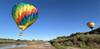 Balloons cruising the Rio - very low water