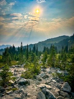 Skyline Trail Mount Rainier National Park sunset.