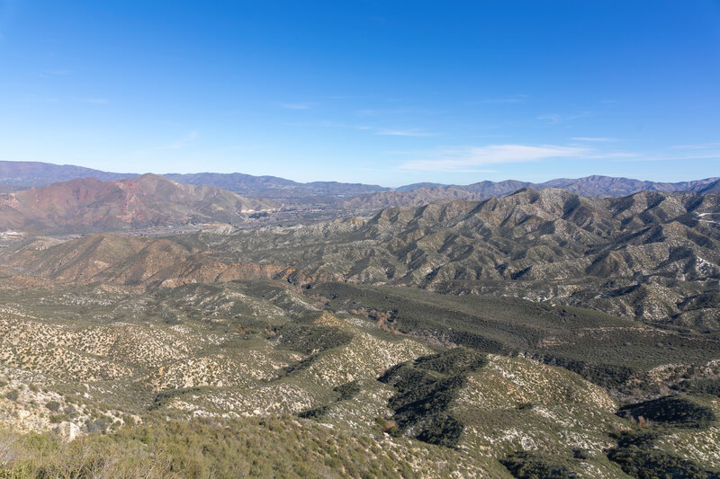 Lower Mill Canyon with Parker Mountain and Acton in the distance.