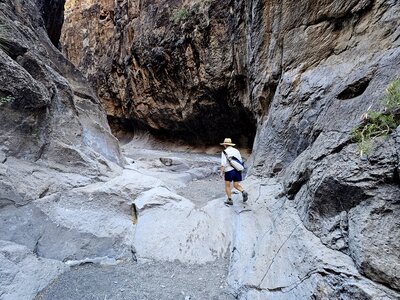 One of the small rock ledges in Closed Canyon.