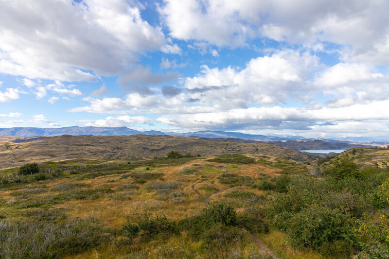 The Patagonia Steppe with Nordenskjöld Lake in the distance.