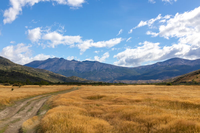 The grassy flats on the way to Campamento Serón.
