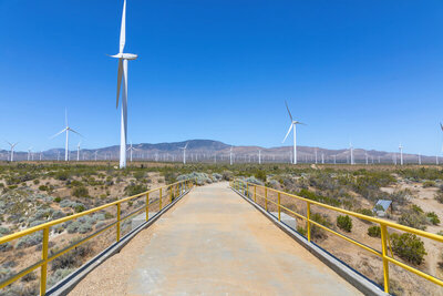 Wind turbines near Cottonwood Creek.
