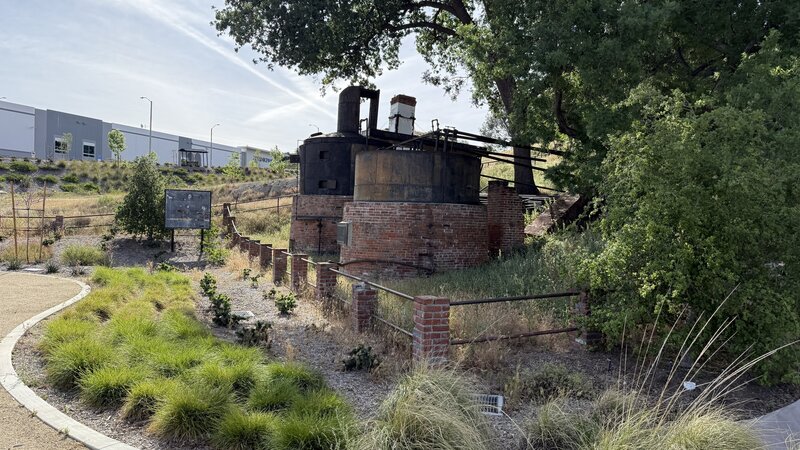 Historical oil tanks at the refinery.