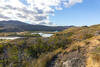 Looking back over the winding Rio Paine