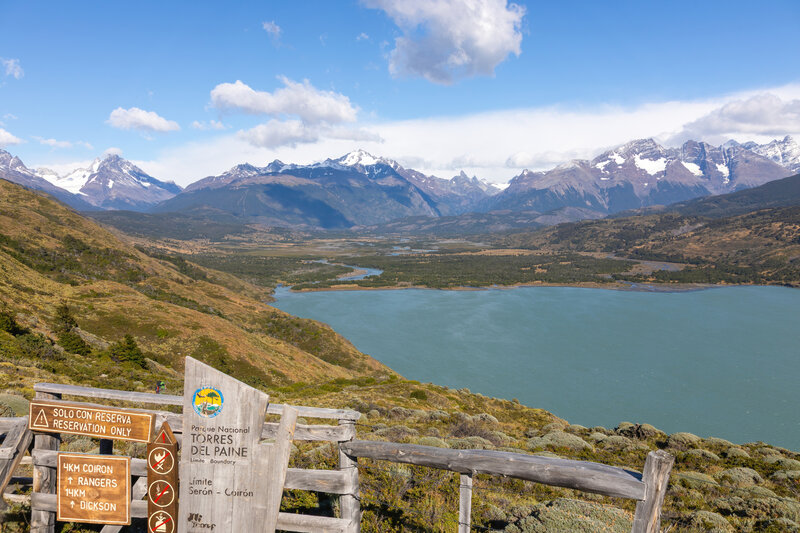 The entrance to Torres del Paine National Park