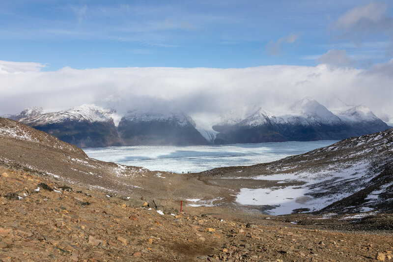 View from John Gardner Pass towards Grey Glacier.
