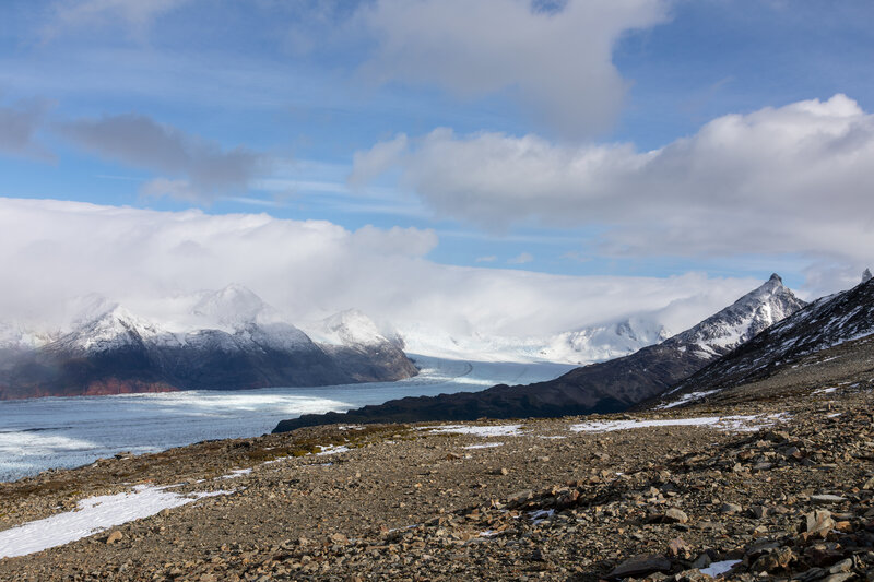 Southern Patagonia Ice Field in the distance.