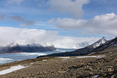 Southern Patagonia Ice Field in the distance.