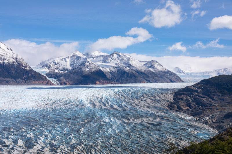 A closeup of Grey Glacier.
