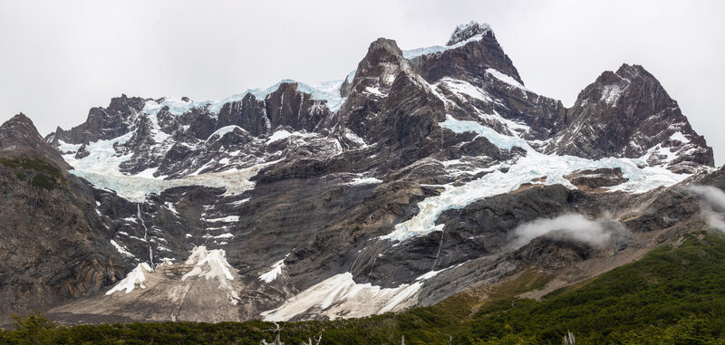 Panorama of Francés Glacier from Mirador del Francés.