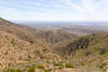 Looking down a side canyon towards the Mojave Desert.
