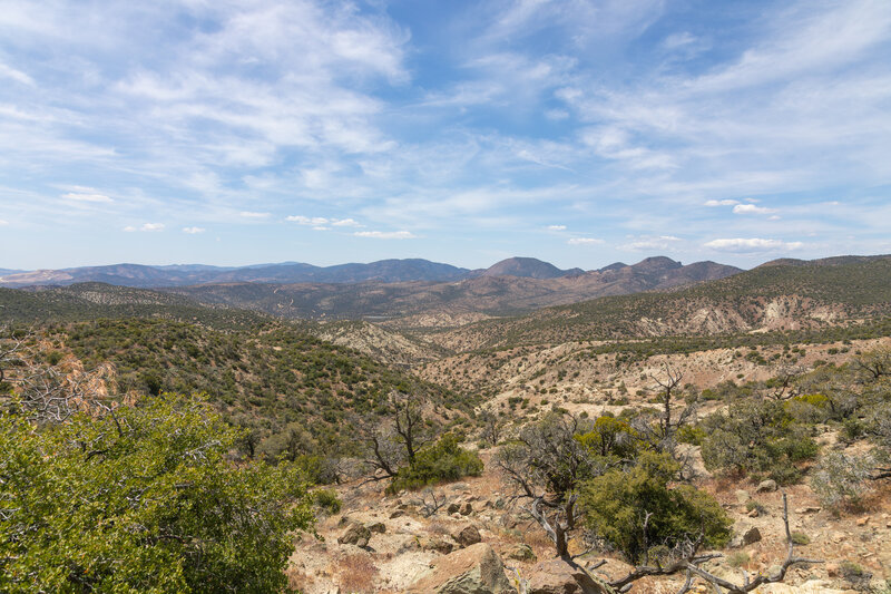 Passing the head of Pine Tree Canyon looking northwest.