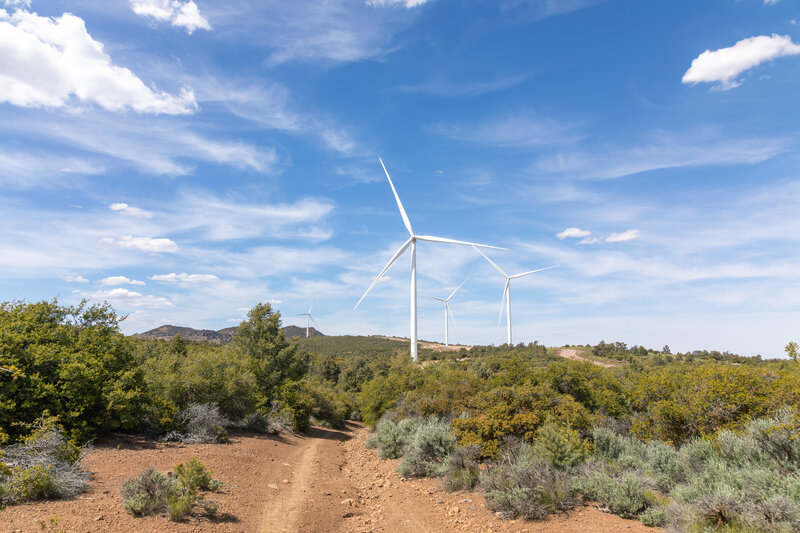 Wind turbines on Sweet Ridge.