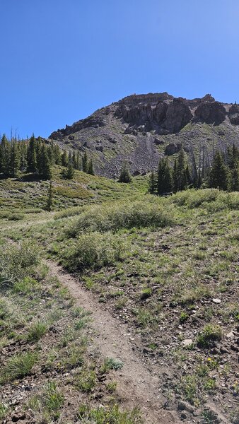 Looking back up Vista at Brian Head Peak.