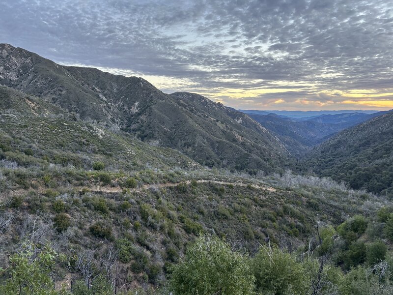 Morning view, looking east from ridge above Willow Camp.