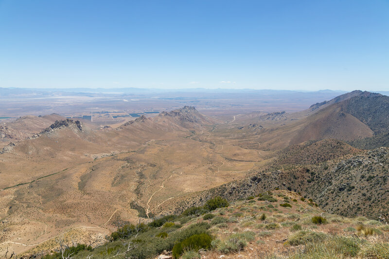 Lower Indian Wells Canyon with Ridgecrest in the distance.