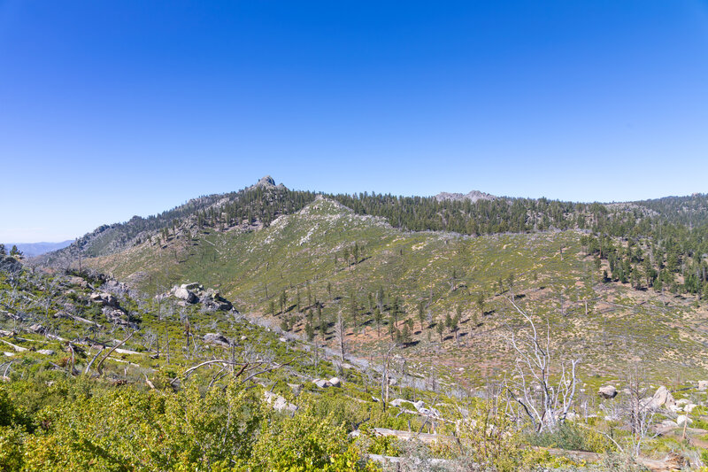 Bushwhacking up Haiwee Trail and looking back.