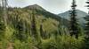 Nearby Little Snowy Top, 6,824 ft. (center left), and farther away Snowy Top, 7,376 ft. (right). Looking north on Shedroof Divide Trail.