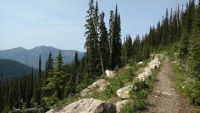Nice mountain views when heading out on the Salmo Divide Trail.