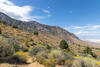 The granite peaks along the eastern Sierra Nevada.