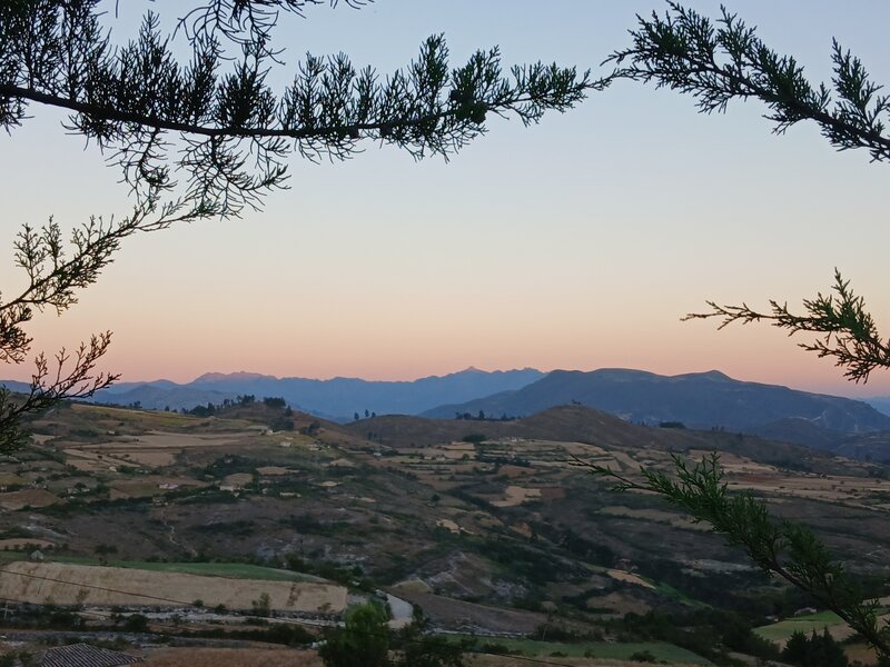 View of the sunset and the Caserío of La Taya from the Matara - Jocos trail.