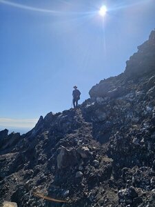 Loose rock scrambling.