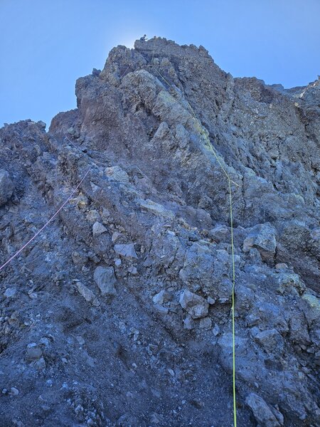 Looking up from the final saddle!