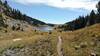 Approaching Palmer Lake in the grassy meadows of the high country, from the north.