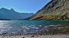 Elizabeth Lake, looking south down it from its north shore, on a clear, windy, late September day.