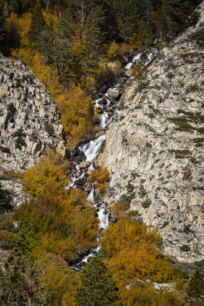 10/9/26 - Fall colors surround second falls, as viewed from the upper trail.