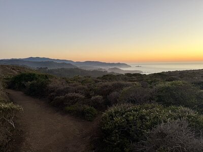 10/17/26 - The view south over Pacifica from the trail. The tall hill in the background is Montara Mountain.