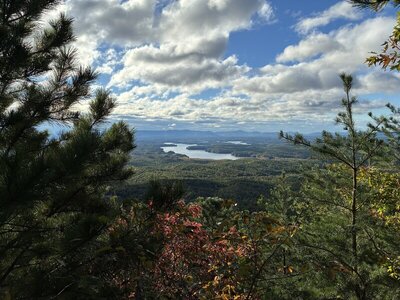 Looking down on Lake James from the switchbacks on Wolf Pit Trail.